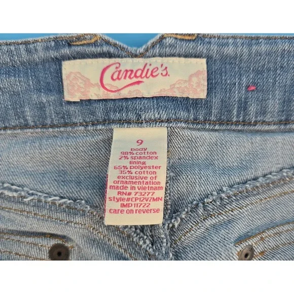 Vtg Y2K Candie's Jeans Juniors Sz 9 Bootcut Flare Bell Light Low Hippie Grunge - Picture 4 of 7